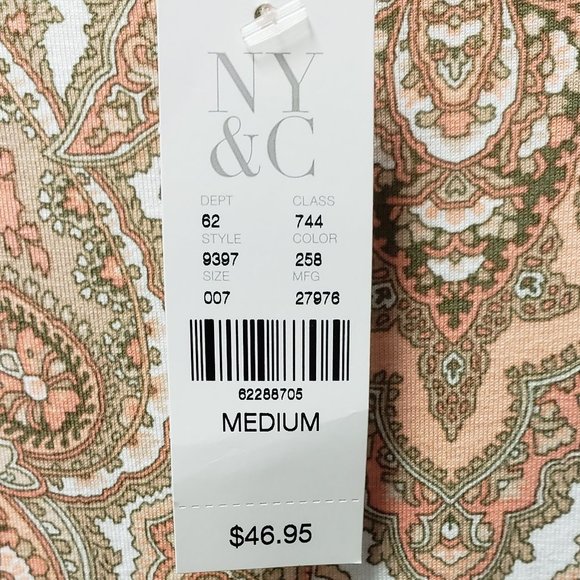 New York & Company Multi Color Paisley Dress M - Picture 4 of 8